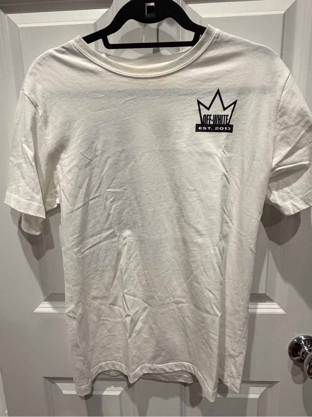 Off-White White Tee with Black Crown Logo